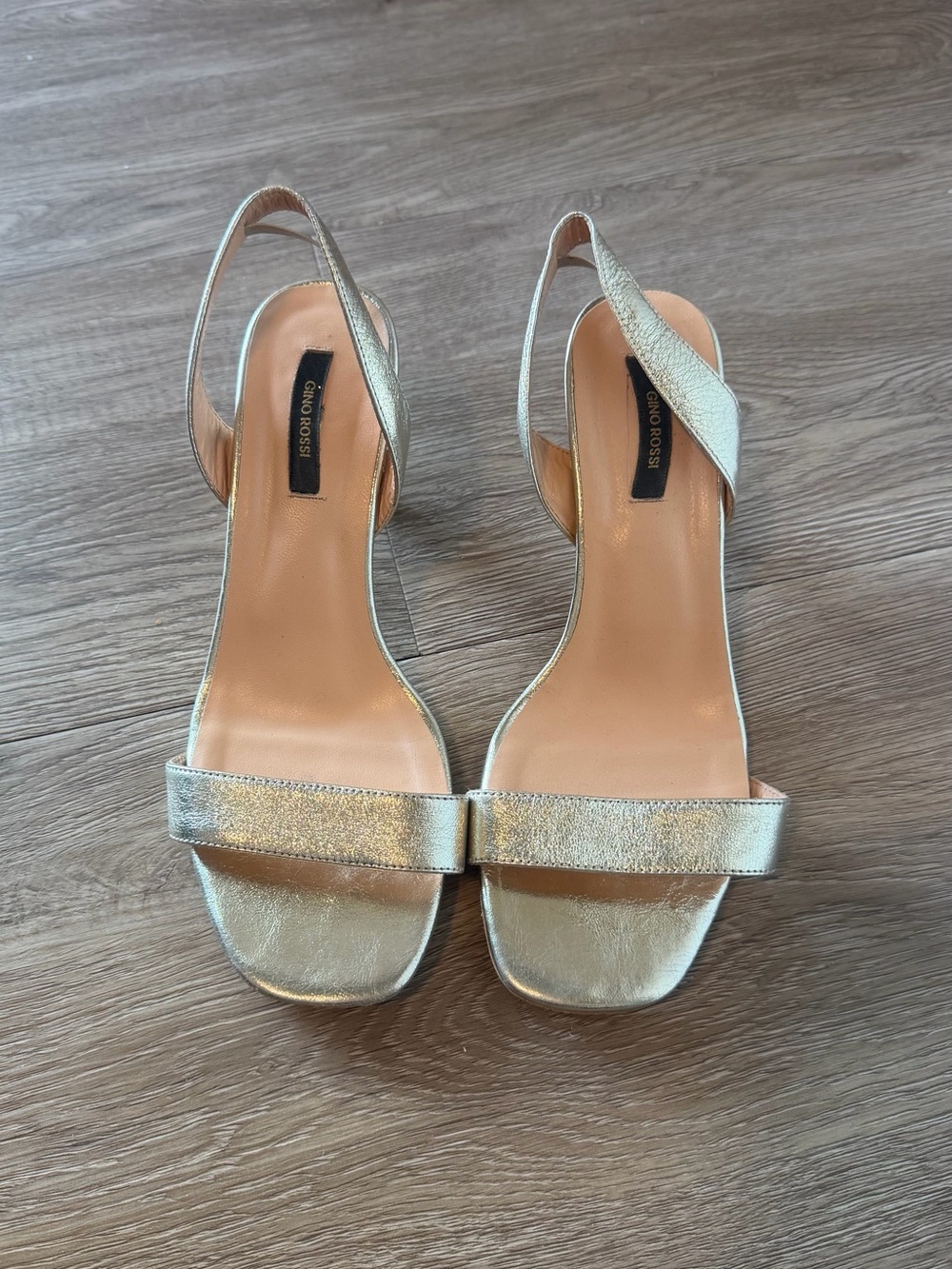 Gold Leather Slingback Sandals